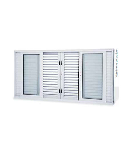 Veneziana de correr central flex sem grade